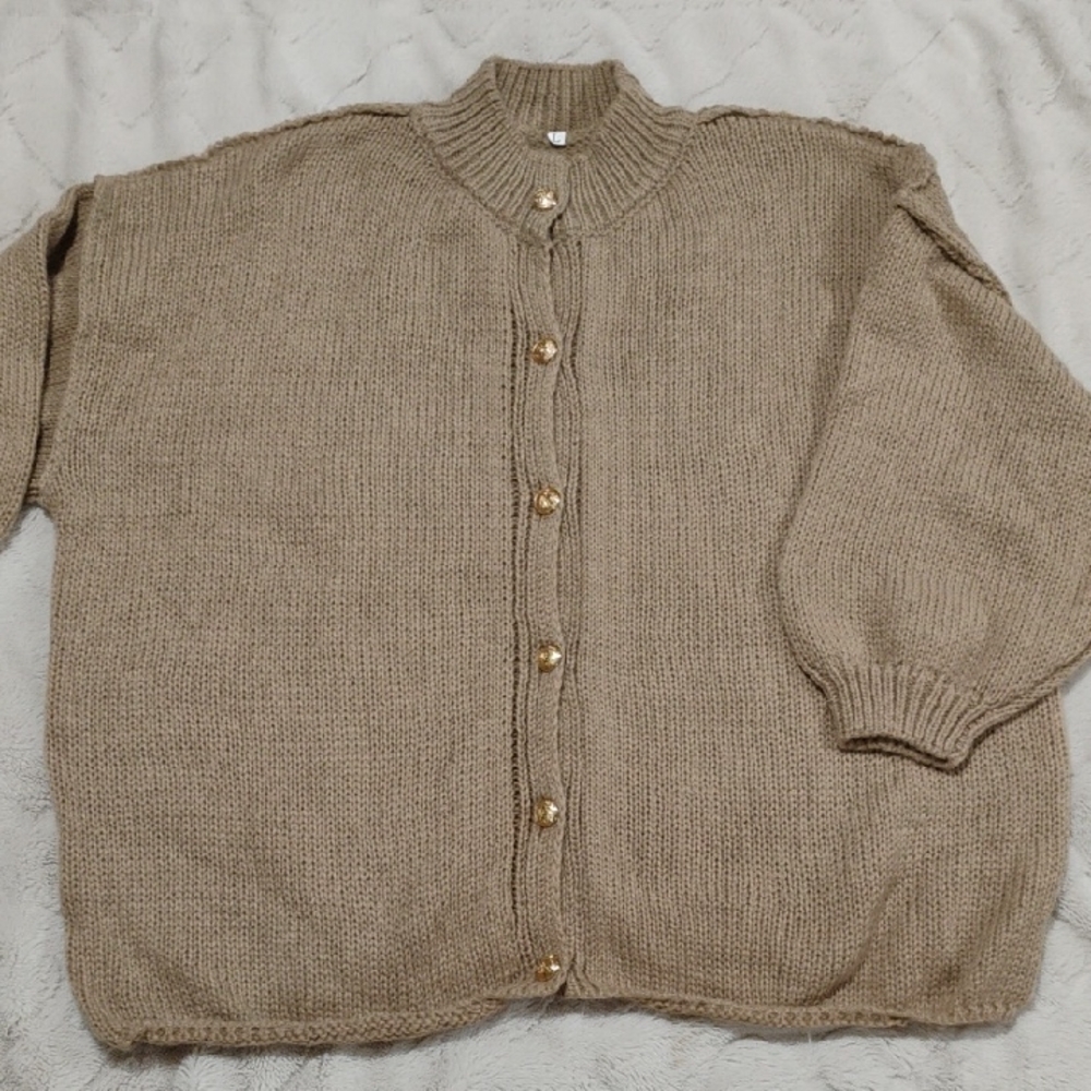 🎉 Brown Button Sweater